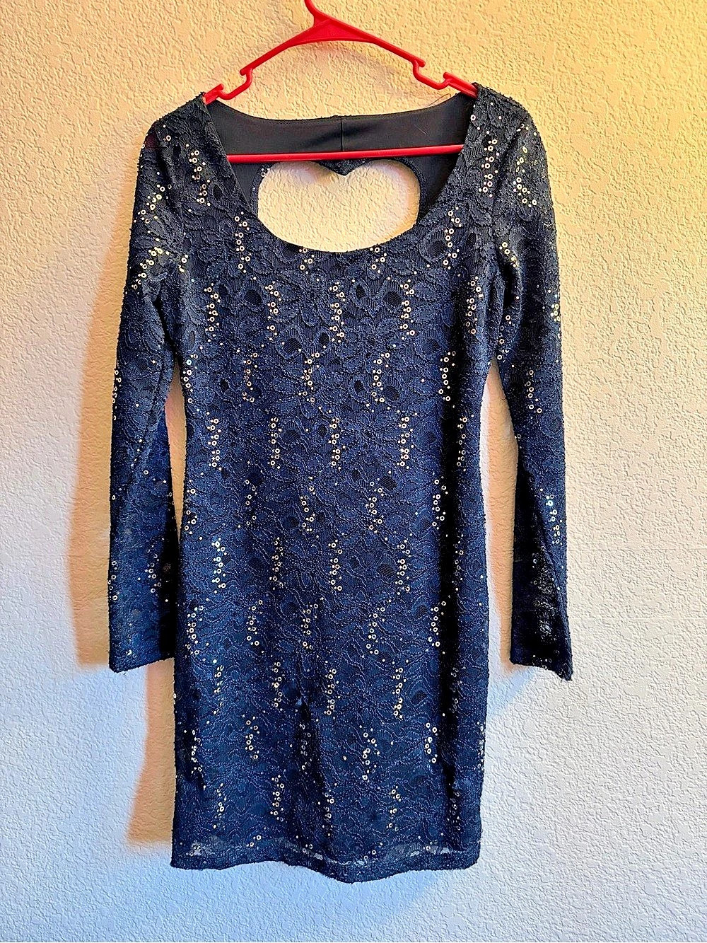Dark Blue Sequin Mini Dress Like New